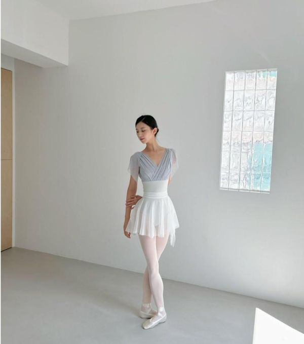韓國Hagling - Dancing雪紡鬆緊帶舞裙 (White) 
