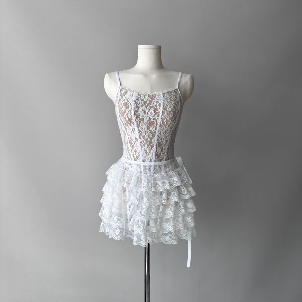 韓國yoora - Scarlett White舞衣 (肩帶可調) 