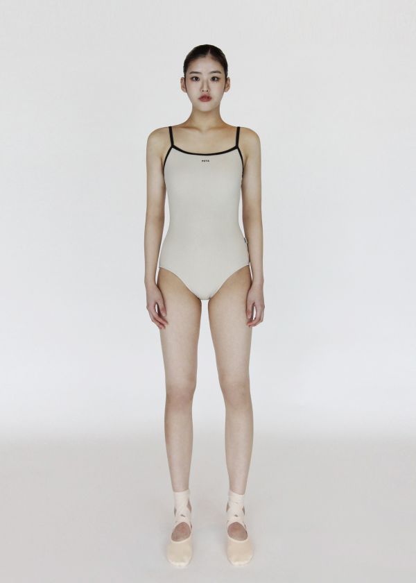韓國POTA - 2 leotard吊帶舞衣 (Beige) 