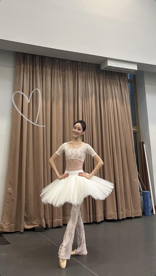 韓國Ballessimo - Half Lace短袖舞衣 (Pink) 