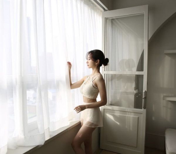 韓國Lenique - Reti鋼管上衣+短褲 (Cream) 