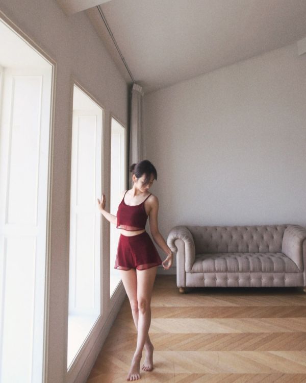 韓國Lenique - Mash frill高腰鋼管舞褲 (六色) 하이웨스트 