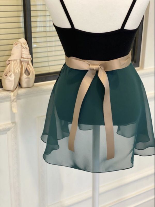 韓國balletchouchou - 素面寬腰帶舞裙 (深色系) 