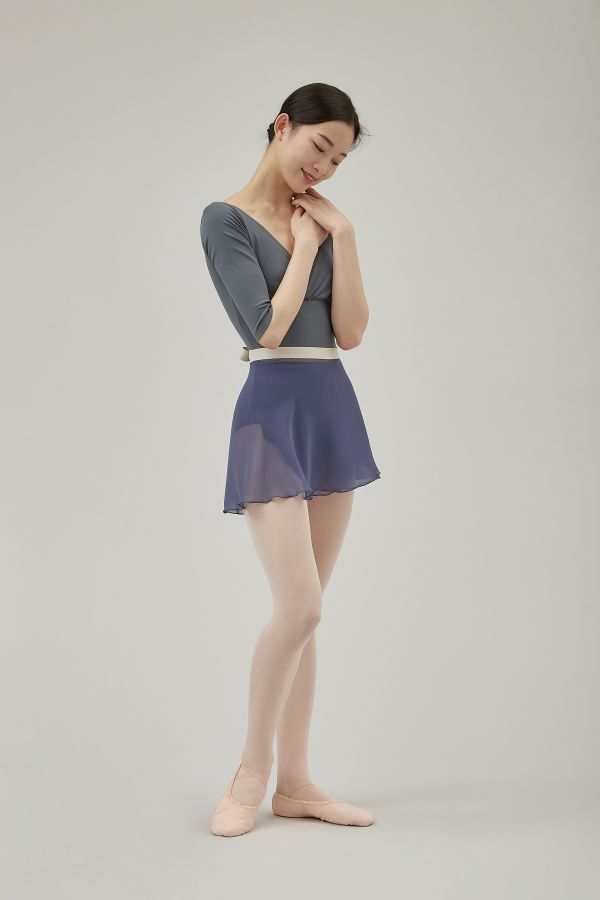 韓國Ballessimo - Smoke Blue寬綁帶舞裙 (스모크 블루) 