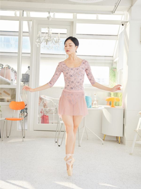 韓國Entrechat - Floral Whisper長袖舞衣 (Dusty Rose) 