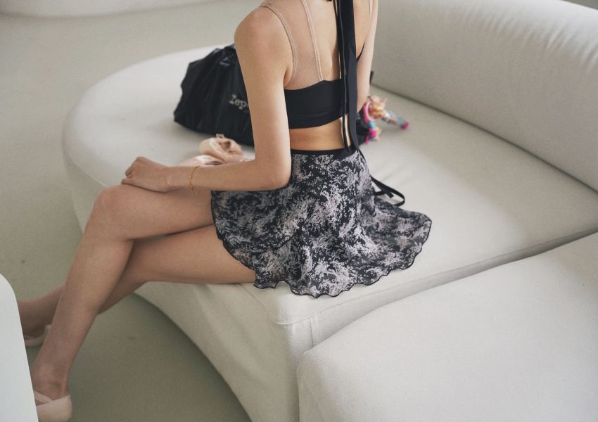 韓國Lenique - Kamiyu鋼管上衣+短褲 (Black) 