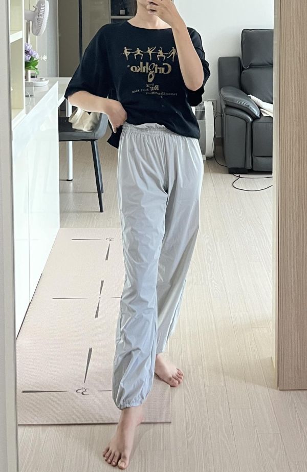 韓國LEVDANCE - Laura排汗長褲 (LIGHT GREY) 로라 웜업 팬츠 