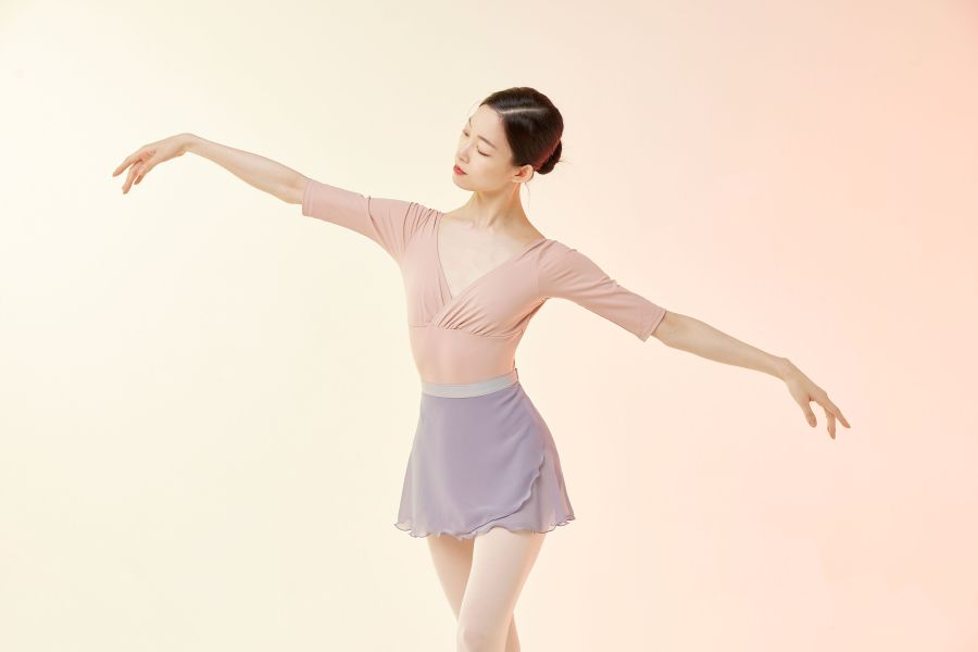 韓國Ballessimo - Lilac Gray寬綁帶舞裙 (라일락 그레이) 