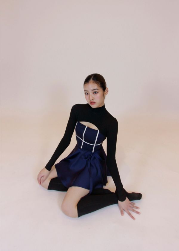 韓國POTA - 33 leotard吊帶舞衣 (Navy) 