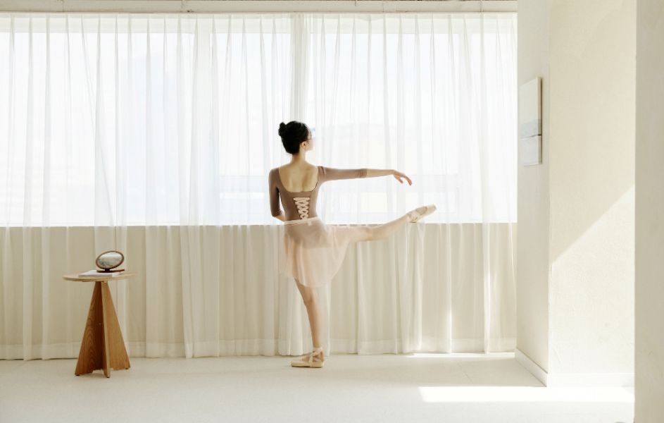 韓國Entrechat - 吉賽兒長袖舞衣 (Cocoa & Light Pink) 