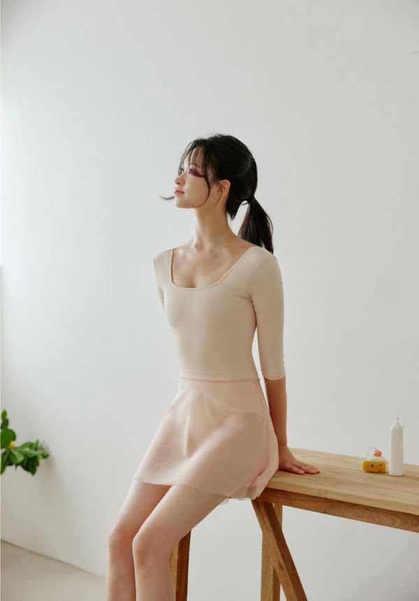 韓國Entrechat - 吉賽兒長袖舞衣 (Nude Pink & Light Pink) 