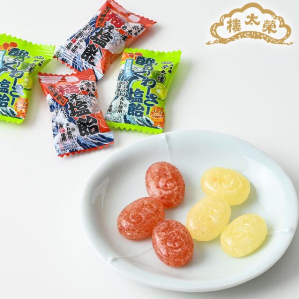 【榮太樓】夏日鹽味青檸糖｜紀州梅鹽糖 鹽味糖、預防中暑糖果、夏日補鹽糖果、青檸糖、紀州梅糖、日本糖果、玫瑰鹽糖、沖繩青檸、紀州梅、榮太樓糖果、夏日清爽糖、戶外活動補鹽