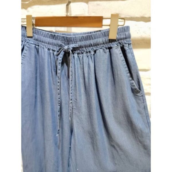 天絲牛仔垂墜感深藍/淺藍 落地褲 休閒長褲 天絲牛仔垂墜感深藍/淺藍 落地褲 休閒長褲