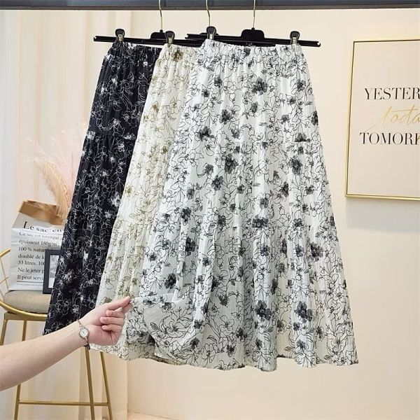 複古碎花新款高腰顯瘦花長裙 複古碎花新款高腰顯瘦花長裙