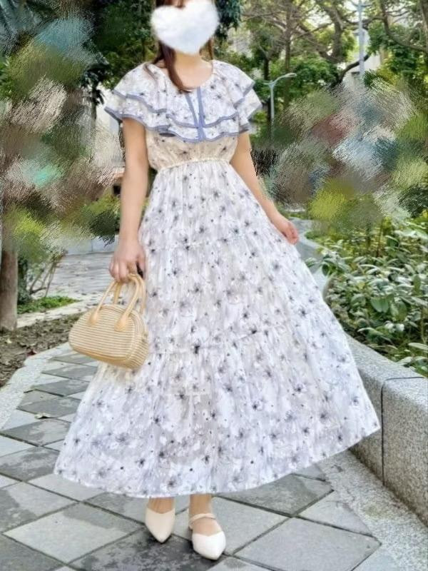 正韓設計款唯美雪紡洋裝 