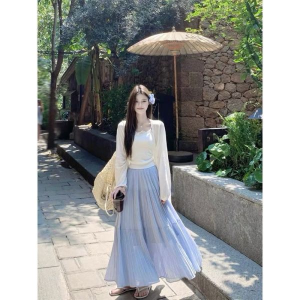 高質感超美百褶雪紡長裙 百褶雪紡長裙