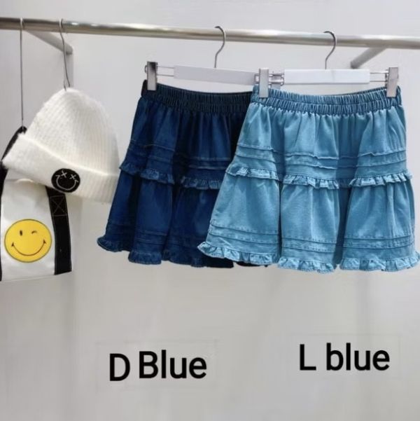 減齡花邊牛仔蛋糕短褲裙 減齡花邊牛仔蛋糕短裙