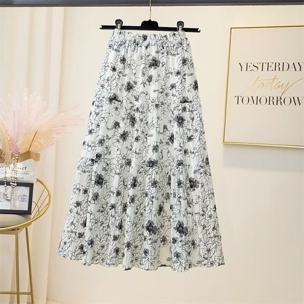 複古碎花新款高腰顯瘦花長裙 複古碎花新款高腰顯瘦花長裙