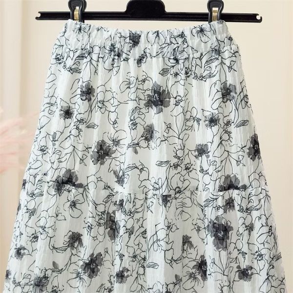 複古碎花新款高腰顯瘦花長裙 複古碎花新款高腰顯瘦花長裙
