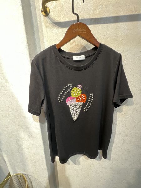 冰淇淋質感珍珠彩色棉T 冰淇淋質感珍珠彩色棉T