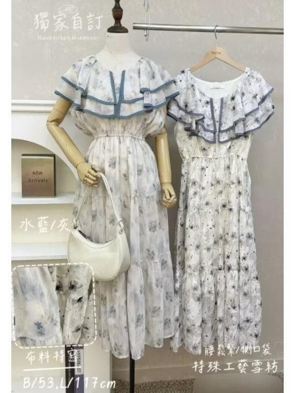 正韓設計款唯美雪紡洋裝 