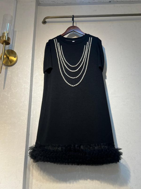 正韓珍珠項鍊質感洋裝 