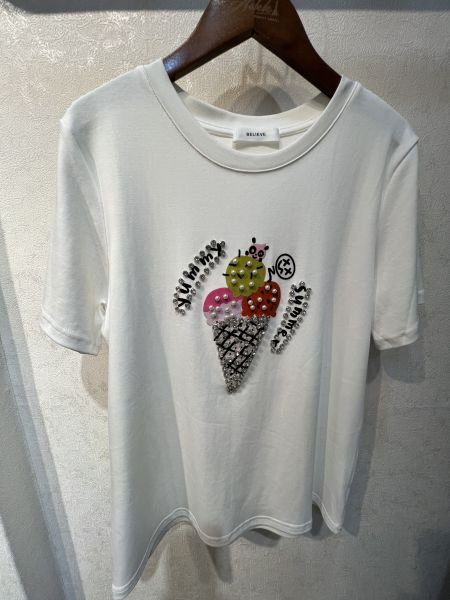 冰淇淋質感珍珠彩色棉T 冰淇淋質感珍珠彩色棉T