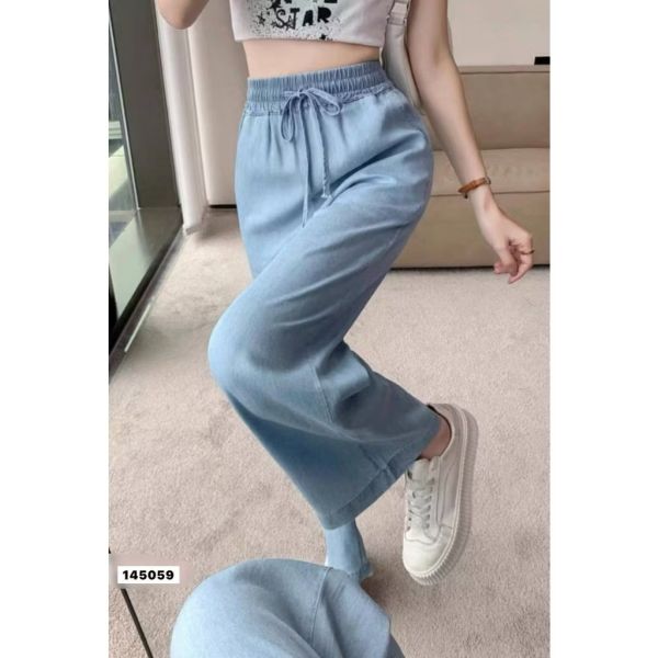 天絲牛仔垂墜感深藍/淺藍 落地褲 休閒長褲 天絲牛仔垂墜感深藍/淺藍 落地褲 休閒長褲