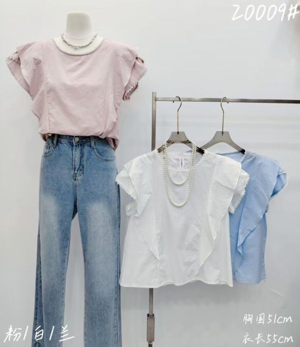 荷葉袖上衣(現貨粉) 荷葉袖上衣