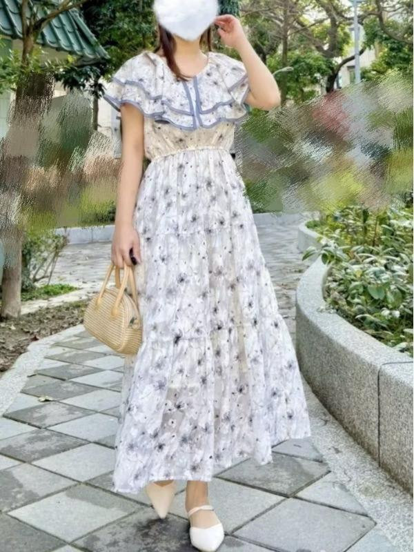 正韓設計款唯美雪紡洋裝 