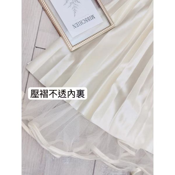 立體蝴蝶結網紗百褶裙 垂墜感紗裙 立體蝴蝶結網紗百褶裙 垂墜感紗裙