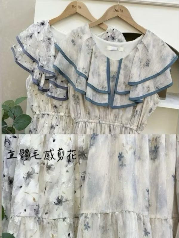 正韓設計款唯美雪紡洋裝 