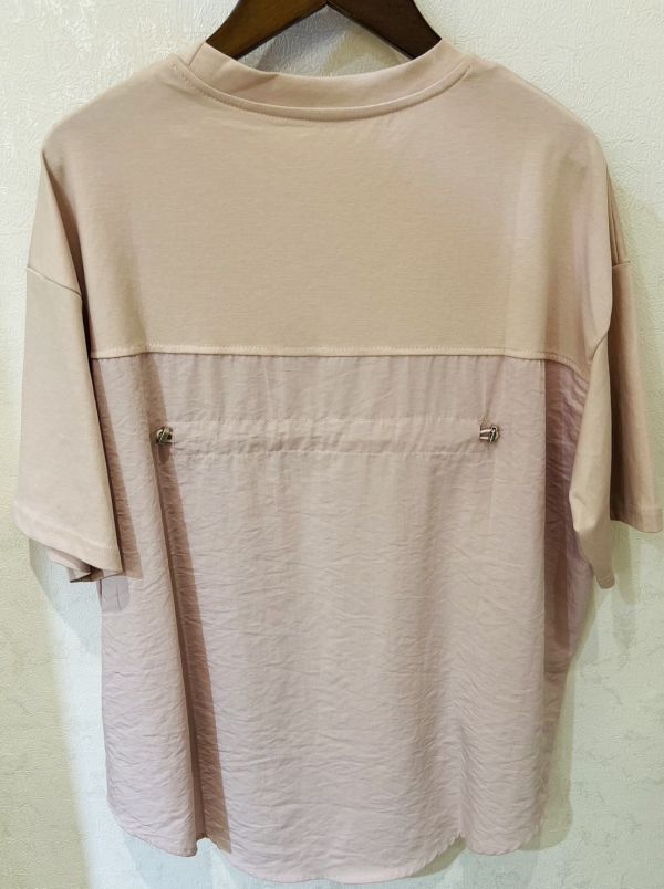 簡約設計款後拼接襯衫料 質感造型上衣 