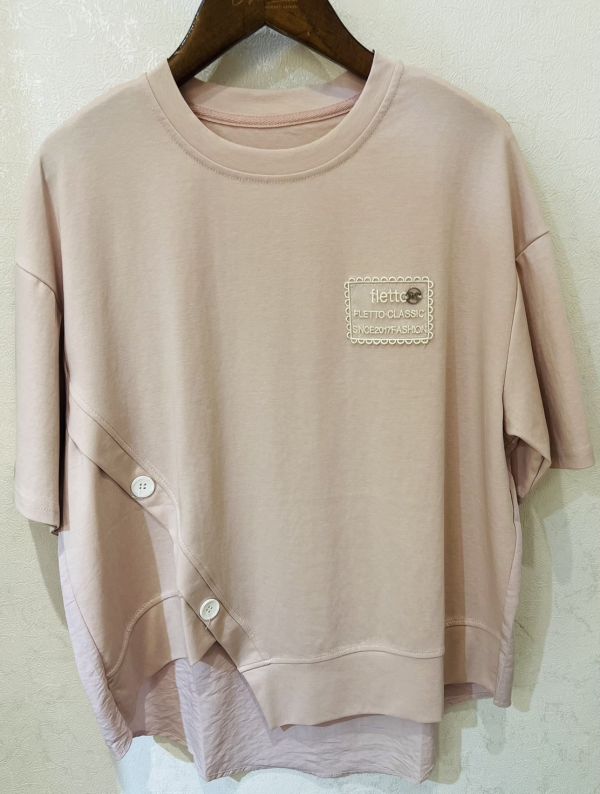 簡約設計款後拼接襯衫料 質感造型上衣 