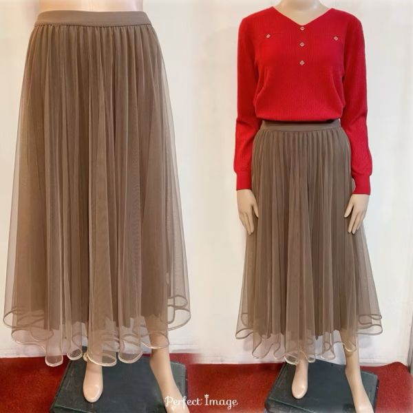 韓系簡約氣質 高腰半身紗裙 韓系簡約氣質 高腰半身紗裙