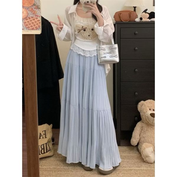 高質感超美百褶雪紡長裙 百褶雪紡長裙