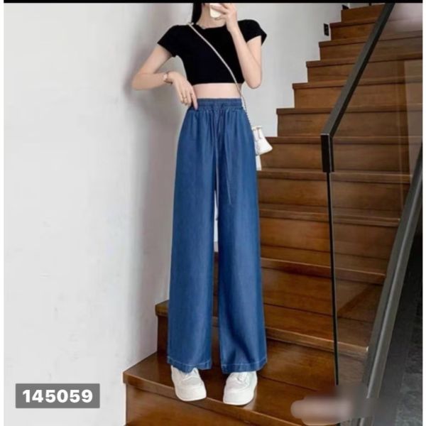 天絲牛仔垂墜感深藍/淺藍 落地褲 休閒長褲 天絲牛仔垂墜感深藍/淺藍 落地褲 休閒長褲