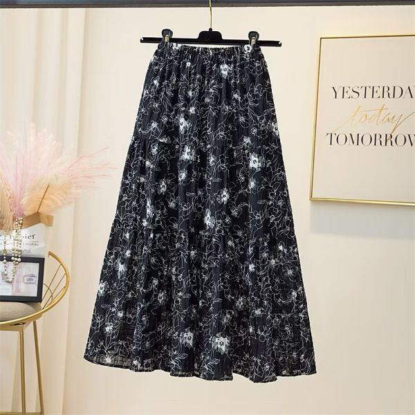 複古碎花新款高腰顯瘦花長裙 複古碎花新款高腰顯瘦花長裙