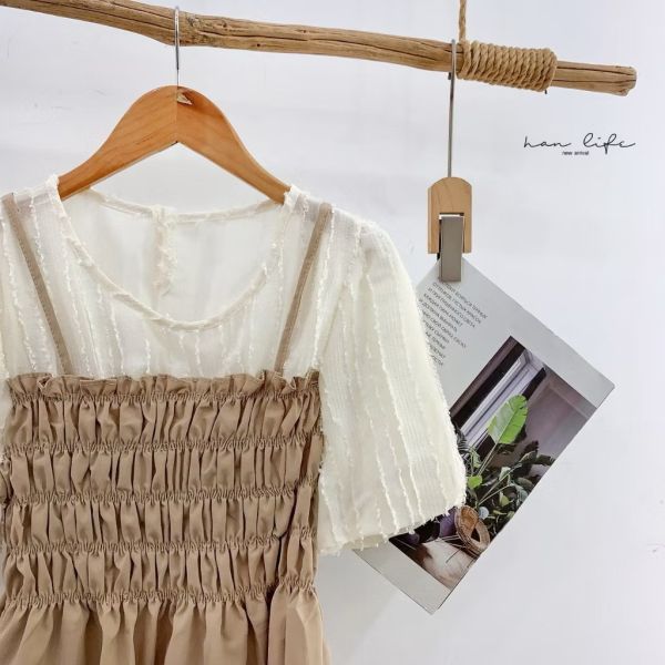 韓風氣質燈籠袖假2件上衣 韓風氣質燈籠袖假2件上衣