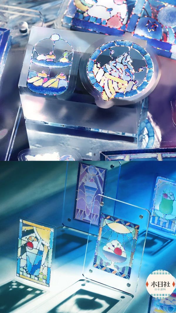燙金透明貼紙「Cafe A La Mode Stained」 bgm,窗花玻璃,窗花貼紙,手帳好朋友