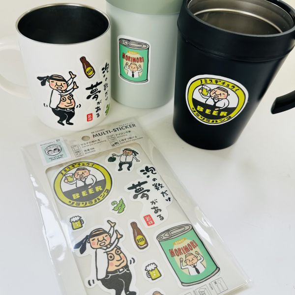 Sanby × RiraRiraはんこ 聯名款 萬用貼紙｜醉醺醺岩井課長・水果樂園 Sanby, MULTISTICKER, 萬用貼紙, 岩井課長, 水果樂園, 可愛貼紙, 日本製, 可水洗, 文青雜貨, 療癒小物, 貼紙控