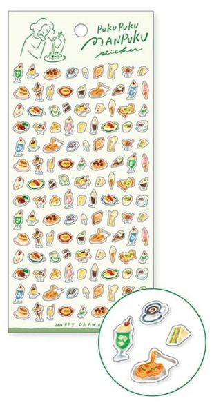 PukuPuku MANPUKU 立體飽飽食物貼紙 PukuPukuMANPUKU, ぷくぷくまんぷく, マインドウェイブ, MindWave, 日本文具, 手帳貼紙, 裝飾貼紙, 可愛貼紙, 文具控必收, 療癒小物, 貼紙控, 手帳裝飾, 筆記本佈置, 貼紙分享, 日本進口, 日系雜貨, 文具女子, 貼紙收集