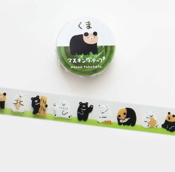 日本插畫家高旗將雄 透明紙膠帶 熊 招財貓 木日社選物,日本紙膠帶,插畫紙膠帶,透明紙膠帶,高旗將雄,熊,招財貓,日系雜貨,手帳素材,拼貼素材,生活雜貨,療癒小物