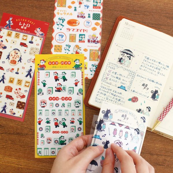 古川紙工 ob1toy 昭和復古風透明貼紙 透明貼紙,古川紙工,ob1toy,日本貼紙
