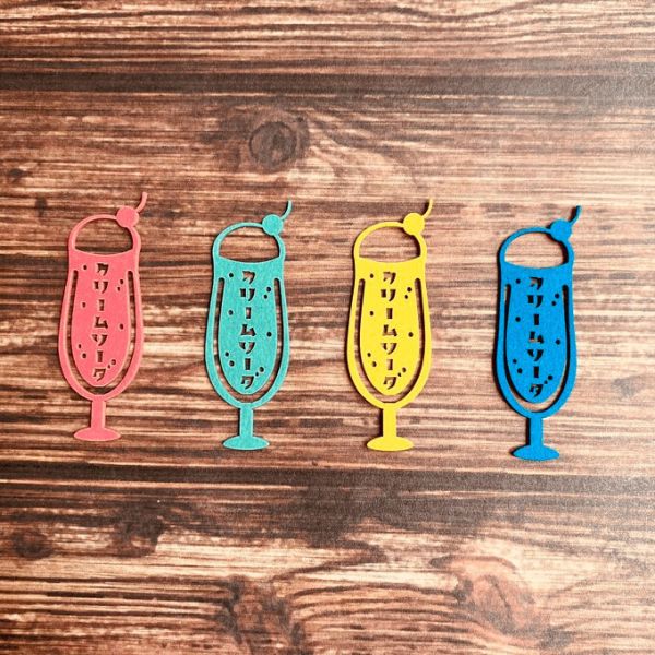 きのこ社 喫茶透明 奶油蘇打 紙製夾子組 木日社,日本文具,日本選物,喫茶透明,きのこ社,Kinokosya,紙製夾子,紙夾,文具夾,日本製文具,復古文具,昭和風文具,奶油蘇打,クリームソーダ,文具雜貨,環保文具,設計文具,日本創作品牌,手帳配件,文具控必收,木日社選物