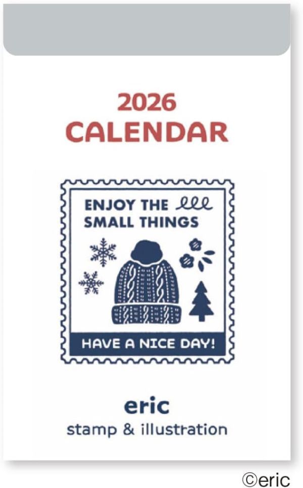 ERIC × 新日本カレンダー 2026年 日めくり日曆（迷你款｜桌上・壁掛兩用) 木日社,ERIC,SANBY,2026日曆,日めくり,插畫日曆,手帳好物,文具控,療癒小物,日常小確幸,桌上風景,日曆收藏,文具收藏,生活儀式感,一年365天,每日翻頁