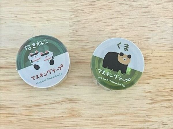 日本插畫家高旗將雄 透明紙膠帶 熊 招財貓 木日社選物,日本紙膠帶,插畫紙膠帶,透明紙膠帶,高旗將雄,熊,招財貓,日系雜貨,手帳素材,拼貼素材,生活雜貨,療癒小物