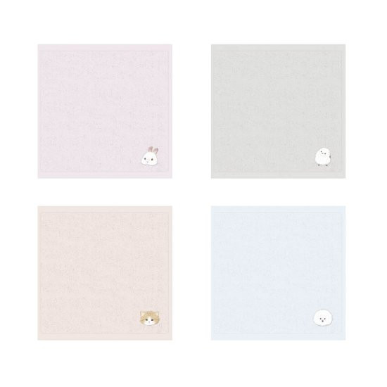 Q-lia 小動物刺繡方巾 毛巾手帕 Qlia, 小動物, 動物刺繡, 貓咪毛巾, 兔子手帕, 比熊小物, 長尾山雀, 可愛毛巾, 吸水手巾, 日本設計, 隨身手帕, 療癒小物
