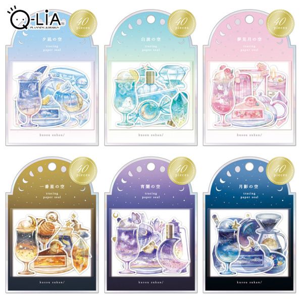 日本 Q-Lia 幻想圖鑑 透明描圖貼紙 日本貼紙, QLIA貼紙, 幻想圖鑑貼紙, 半透明貼紙, 手帳貼紙, 夢幻貼紙, 星空貼紙, 文具控必備, 日系雜貨, 夢幻文具, 日系貼紙, 玻璃感貼紙, 手帳裝飾, 日系生活選物, 木日社選物, 夢幻甜點貼紙, 飲料貼紙, 日本進口貼紙