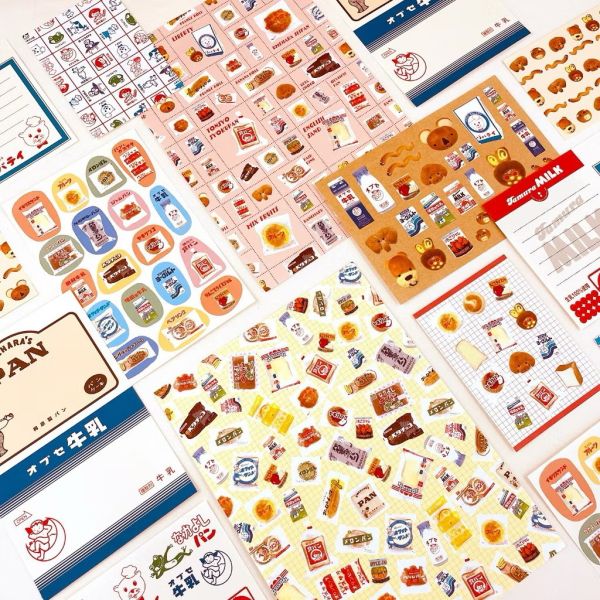 日本地元パン 當地麵包 紙張組合素材 